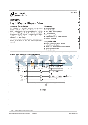 MM5483 datasheet - Liquid Crystal Display Driver
