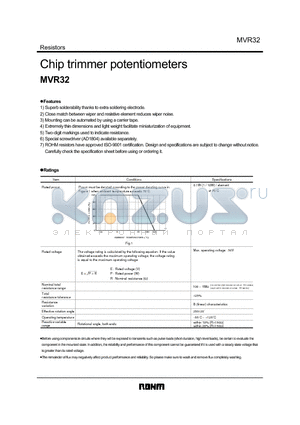 MVR32HXBRN datasheet - Chip trimmer potentiometers