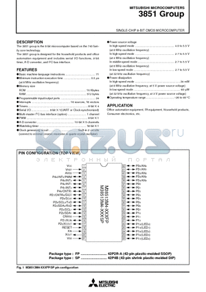 M38513M4 datasheet - SINGLE-CHIP 8-BIT CMOS MICROCOMPUTER