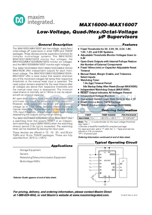 MAX16005_12 datasheet - Low-Voltage, Quad-/Hex-/Octal-Voltage lP Supervisors