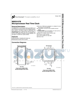 MM58167 datasheet - Microprocessor Real Time Clock