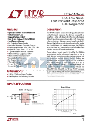 LT3023 datasheet - 1.5A Low Noise  Fast Transient Response LDO Regulators