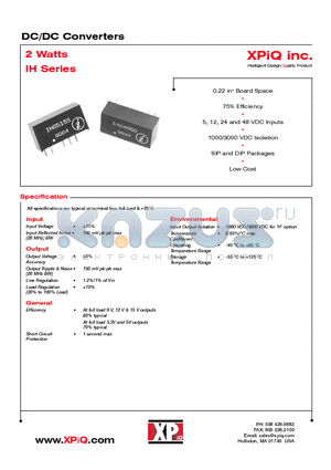 IH0515 datasheet - DC/DC Converters