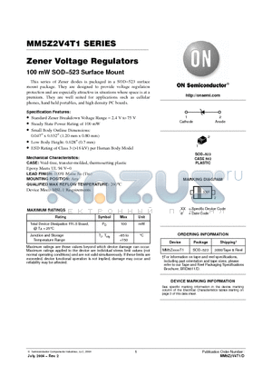 MM5Z36VT1 datasheet - Zener Voltage Regulators