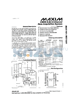 MAX161BEWI datasheet - CMOS 8-Bit 8Channel Data Acquisition System