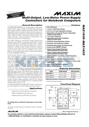 MAX1630_05 datasheet - Multi-Output, Low-Noise Power-Supply Controllers for Notebook Computers