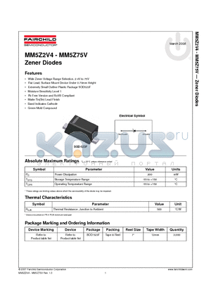 MM5Z56V datasheet - Zener Diodes