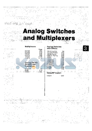 IH5019 datasheet - Analog Switches and Multiplexers