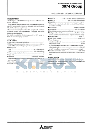 M38747 datasheet - SINGLE-CHIP 8-BIT CMOS MICROCOMPUTER