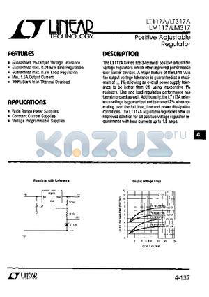 LT317 datasheet - Positive Adjustable Regulator