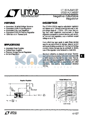 LT337T datasheet - Negative Adjustable Regulator