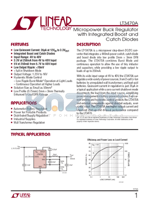 LT3470AIDDB-PBF datasheet - Micropower Buck Regulator with Integrated Boost and Catch Diodes