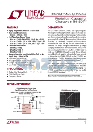 LT3468ES5 datasheet - Photoflash Capacitor Chargers in ThinSOT