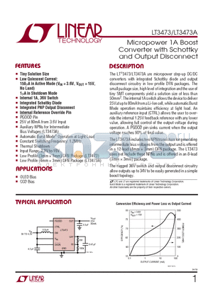 LT3473A datasheet - Micropower 1A Boost Converter with Schottky and Output Disconnect