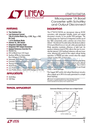 LT3473AEDE datasheet - Micropower 1A Boost Converter with Schottky and Output Disconnect