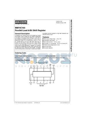 MM74C165 datasheet - Parallel-Load 8-Bit Shift Register