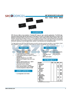 MVS4 datasheet - SIP SERIES REED RELAYS