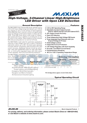 MAX16823_08 datasheet - High-Voltage, 3-Channel Linear High-Brightness LED Driver with Open LED Detection