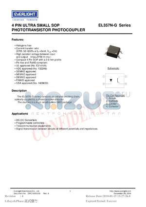 EL357ND datasheet - 4 PIN ULTRA SMALL SOP