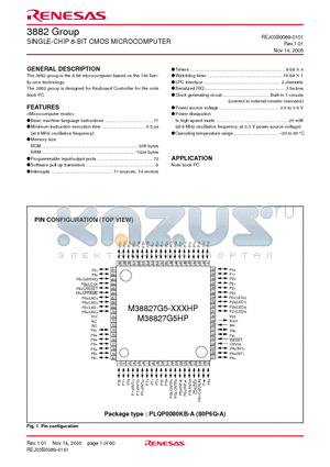 M38821F3-XXXHP datasheet - SINGLE-CHIP 8-BIT CMOS MICROCOMPUTER