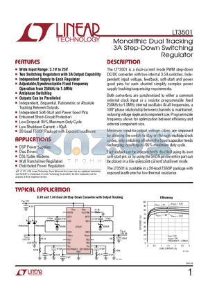 LT3501 datasheet - Monolithic Dual Tracking 3A Step-Down Switching