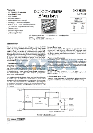 MCH2812S datasheet - DC/DC CONVERTERS 28 VOLT INPUT