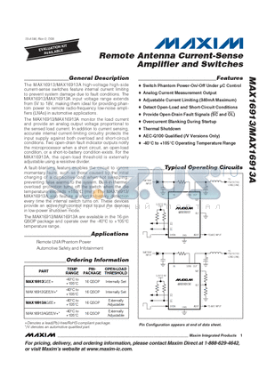MAX16913A datasheet - Remote Antenna Current-Sense Amplifier and Switches