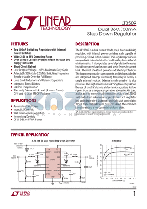 LT3509IDE-PBF datasheet - Dual 36V, 700mA Step-Down Regulator