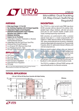 LT3510 datasheet - Monolithic Dual Tracking 2A Step-Down Switching Regulator