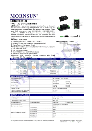 LD10-20B24 datasheet - LD10 series ----is a compact size power converter offered by Mornsun.