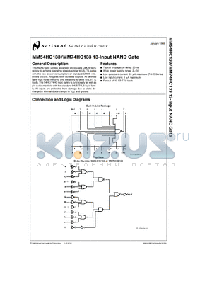 MM74HC133N datasheet - 13-Input NAND Gate