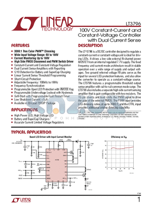 LT3517 datasheet - 100V Constant-Current and Constant-Voltage Controller
