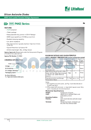 P4KE110CA datasheet - Silicon Avalanche Diodes - 400W Axial Leaded Transient Voltage Supressors