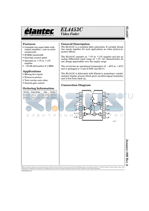 EL4453CN datasheet - Video Fader