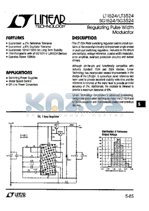 LT3524N datasheet - Regulating Pulse Width Modulator