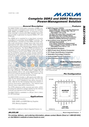 MAX17000A_08 datasheet - Complete DDR2 and DDR3 Memory Power-Management Solution