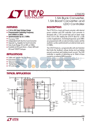 LT3570EFE-TRPBF datasheet - 1.5A Buck Converter, 1.5A Boost Converter and LDO Controller