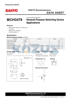 MCH3479_12 datasheet - General-Purpose Switching Device Applications