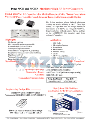 MCH38FM101J-Y datasheet - Multilayer High RF Power Capacitors