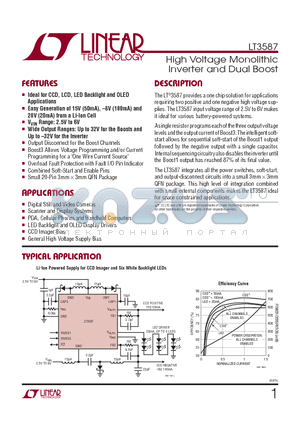 LT3587EUD-TRPBF datasheet - High Voltage Monolithic Inverter and Dual Boost