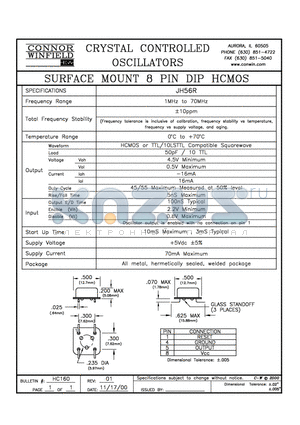 JH56R datasheet - SURFACE MOUNT 8 PIN DIP HCMOS
