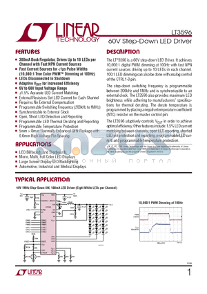 LT3596IUHG-PBF datasheet - 60V Step-Down LED Driver