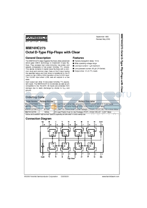 MM74HC273N datasheet - Octal D-Type Flip-Flops with Clear