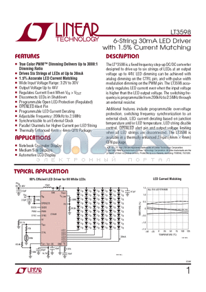 LT3598IUF-PBF datasheet - 6-String 30mA LED Driver with 1.5% Current Matching