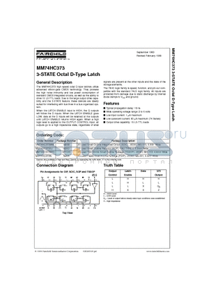 MM74HC373MTC datasheet - 3-STATE Octal D-Type Latch