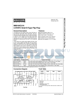 MM74HC374SJ datasheet - 3-STATE Octal D-Type Flip-Flop