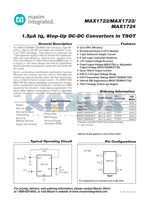 MAX1722_13 datasheet - 1.5lA IQ, Step-Up DC-DC Converters in TSOT