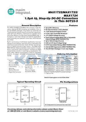 MAX1724_12 datasheet - 1.5lA IQ, Step-Up DC-DC Converters in Thin SOT23-5