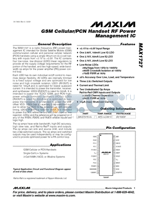 MAX1727EUG datasheet - GSM Cellular/PCN Handset RF Power Management IC