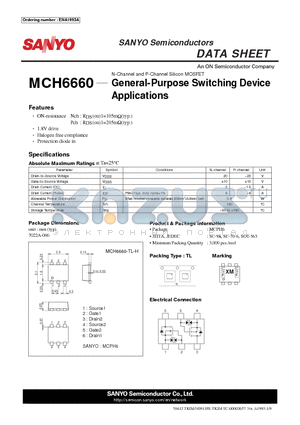 MCH6660_12 datasheet - General-Purpose Switching Device Applications